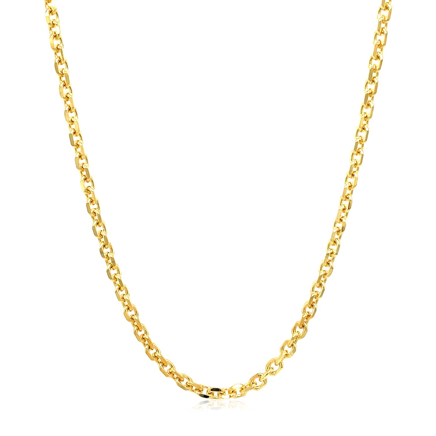 14k Yellow Gold Diamond Cut Cable Link Chain (2.60 mm)