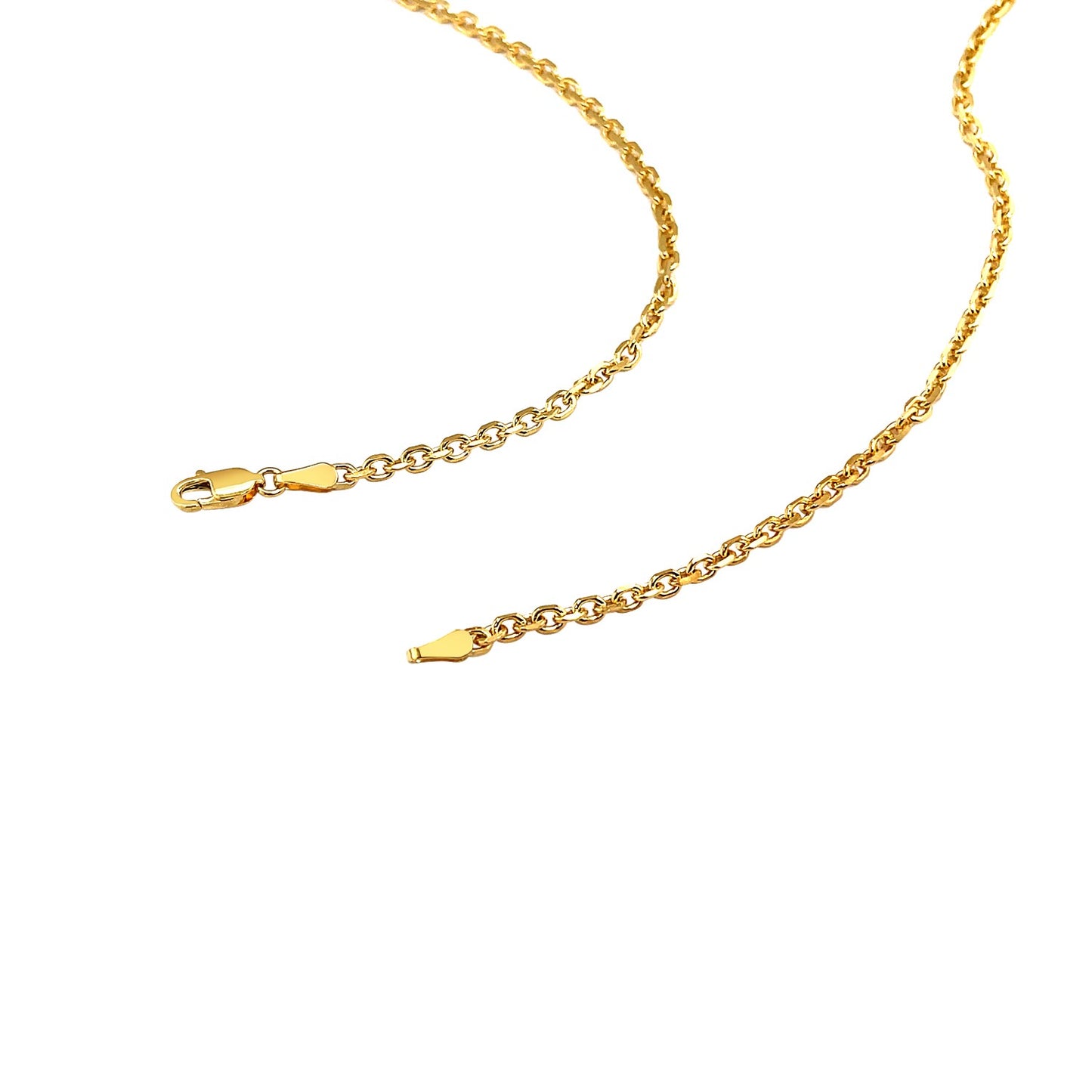 14k Yellow Gold Diamond Cut Cable Link Chain (2.60 mm)