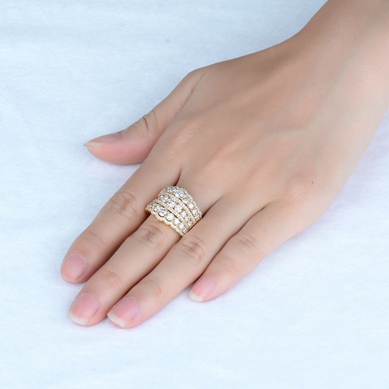 LOVERJEWELRY 18k Yellow and White Gold Diamonds Ring