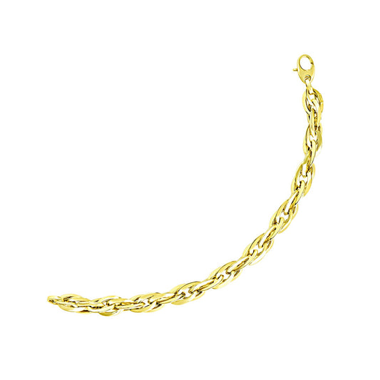 Double Oval Link Chain Bracelet in 14k Yellow Gold