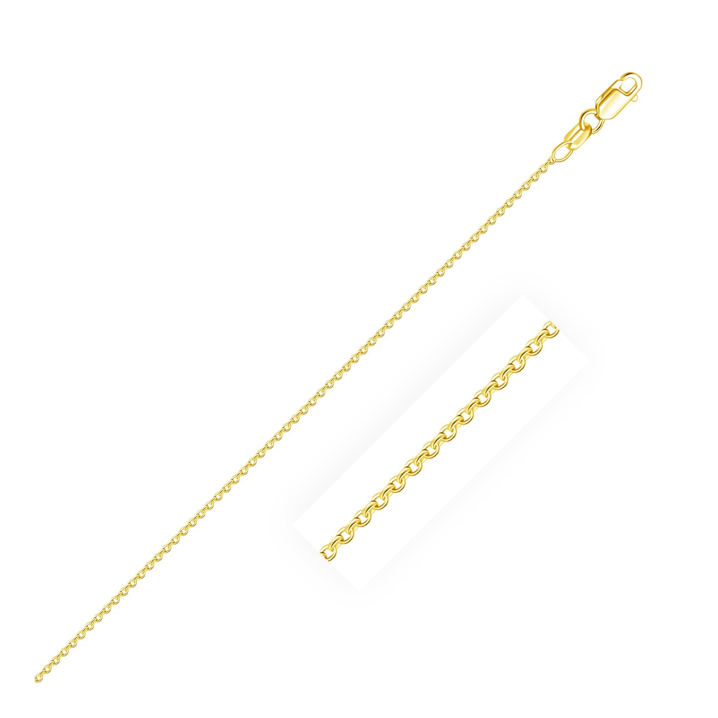 14k Yellow Gold Oval Cable Link Chain 0.97mm