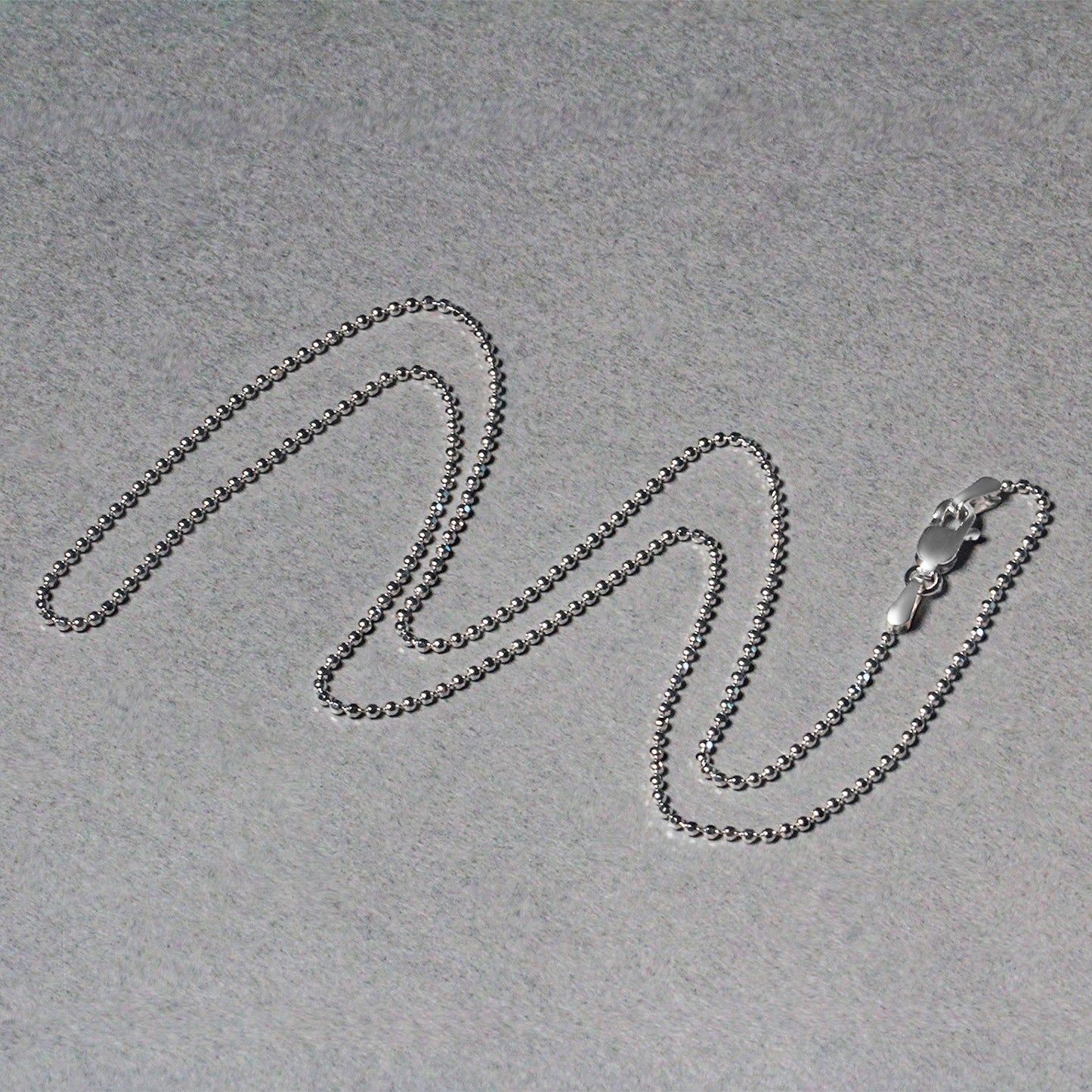 14k White Gold Diamond-Cut Bead Chain 1.2mm